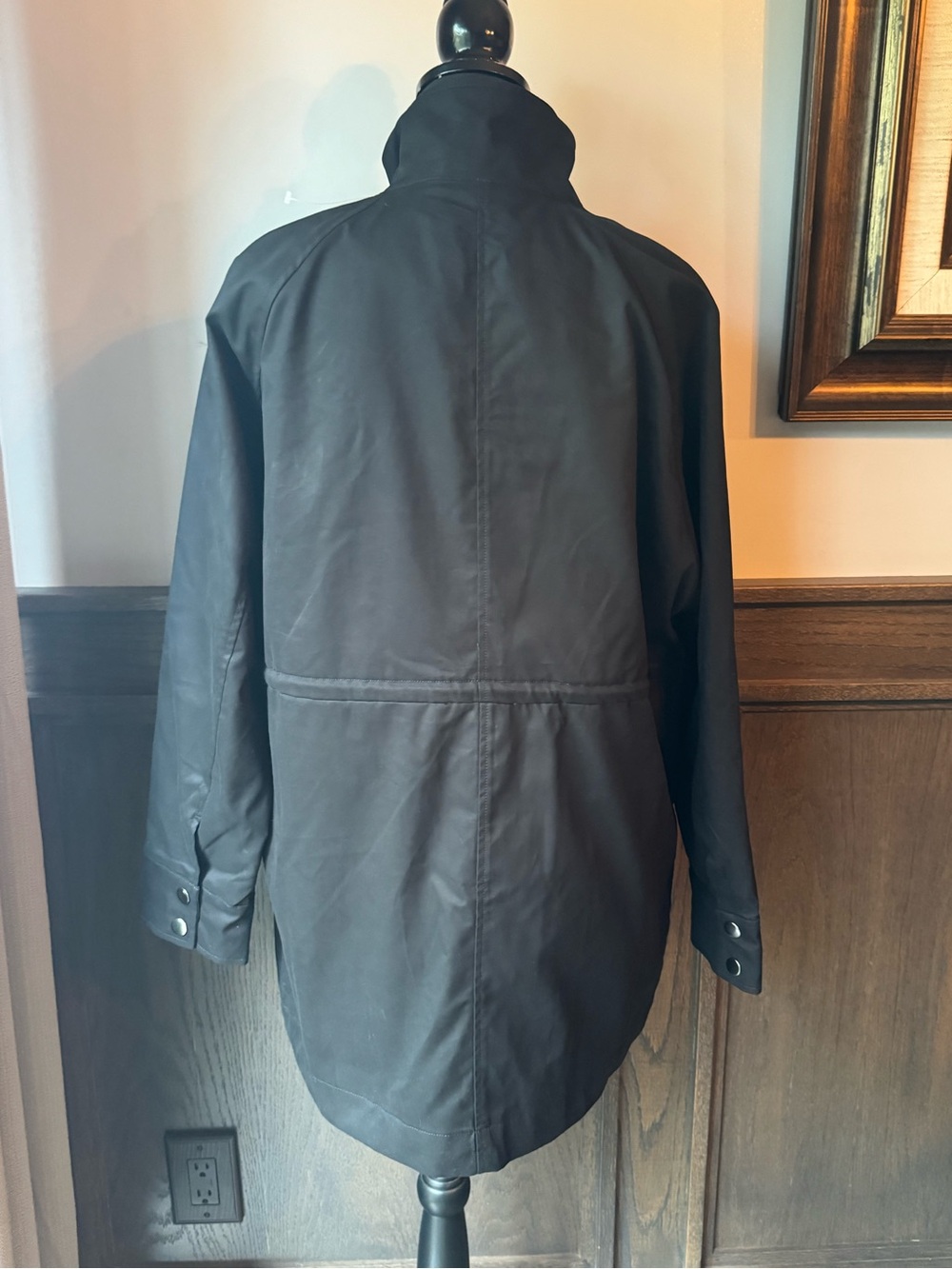 A new day Women's Black Drawstring Waist Parka Jacket medium NWT - Picture 6 of 11